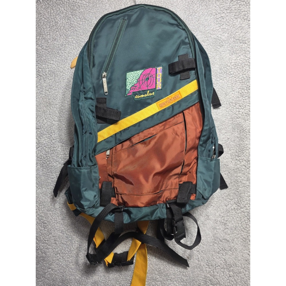 Vintage Ortovox CUMULUS Tour Hiking Backpack GREEN Orange Yellow SEE DESCRIPTION